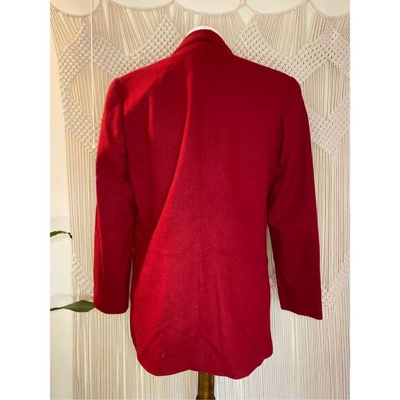 Stephanie Andrews Womens Suit Jacket Blazer Double Breasted Red Size 10P - Picture 2 of 7